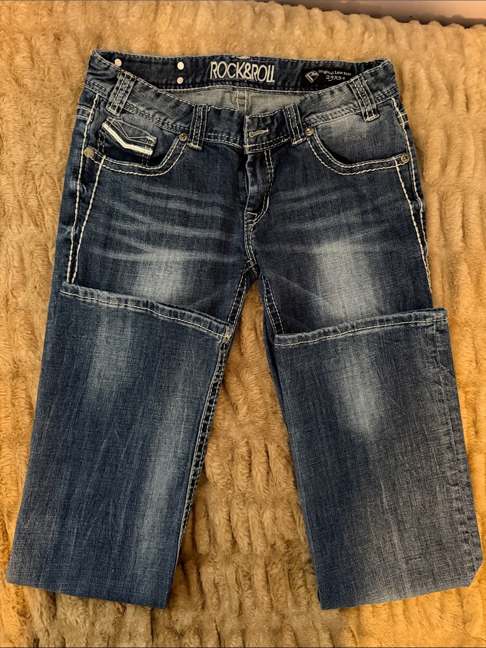 Rock & Roll Men’s Relaxed Blue Washed Jeans
